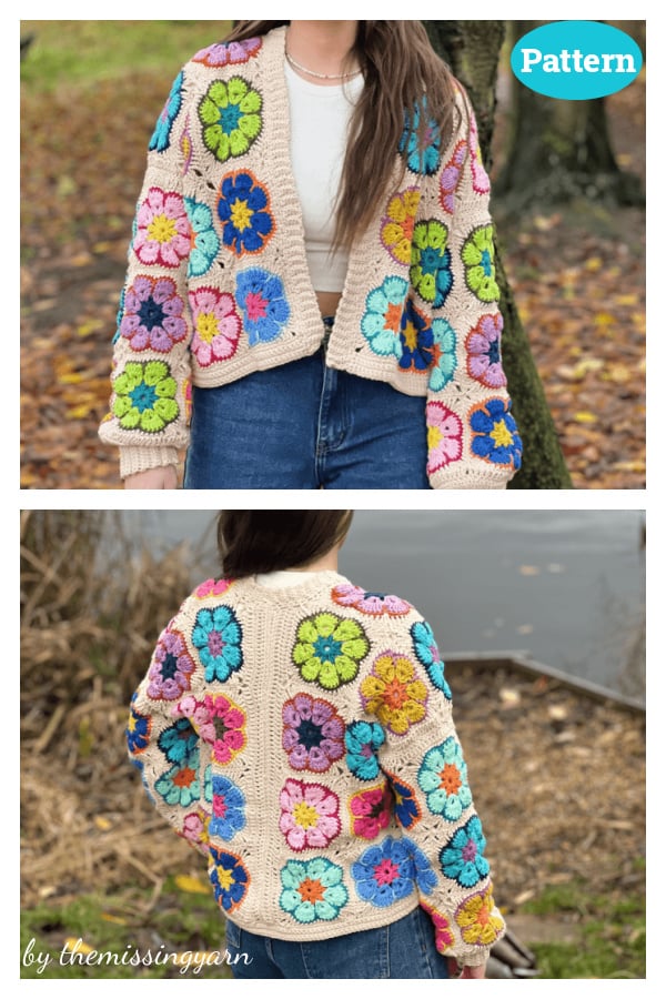 Frieda African Flower Cardigan Crochet Pattern