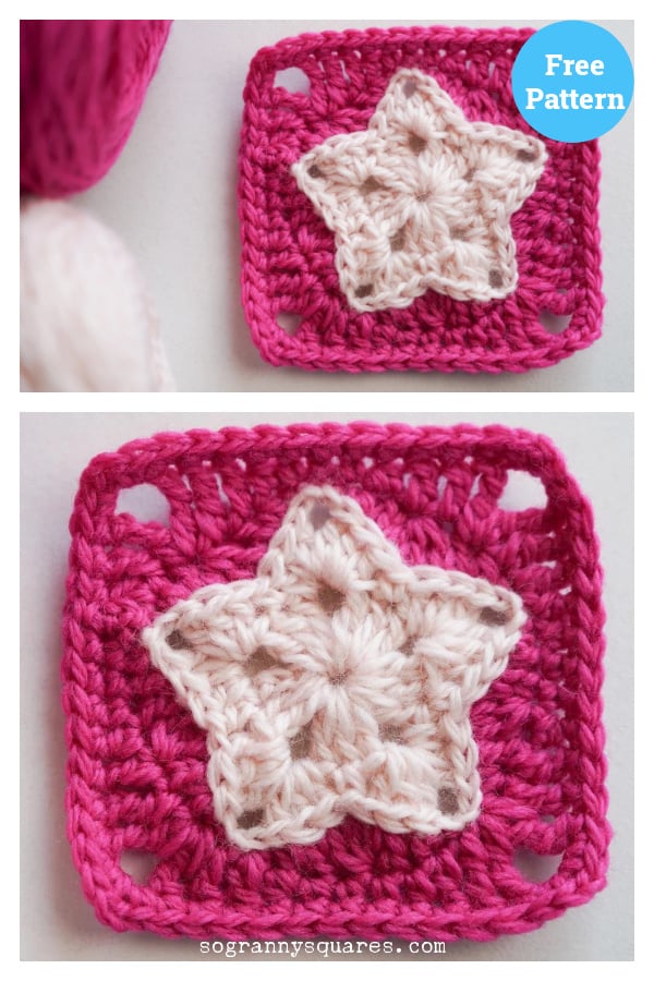 Little Twinkle Star Granny Square Free Crochet Pattern