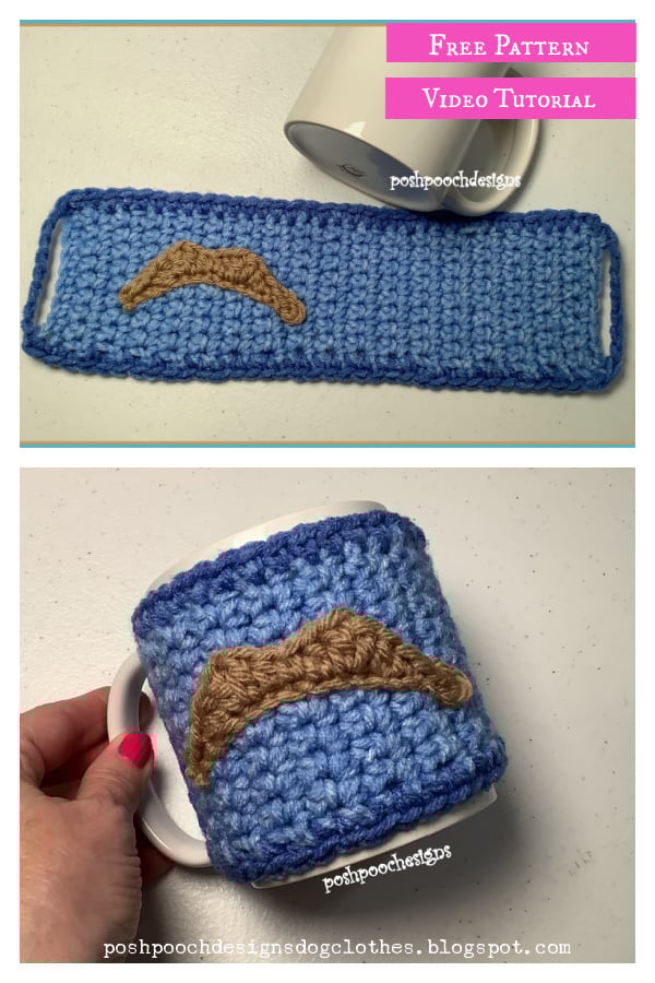 Mustache Coffee Cozies Free Crochet Pattern and Video Tutorial