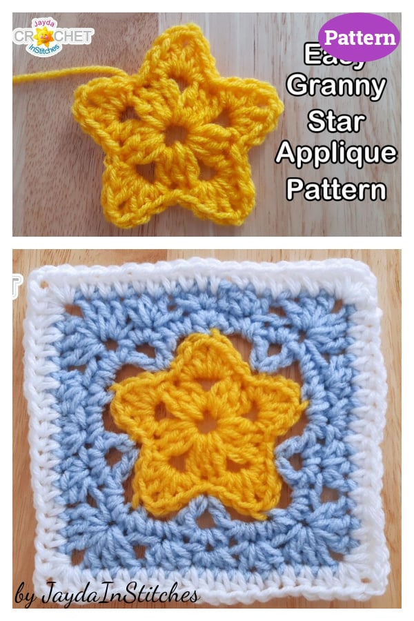 Star At The Centre Granny Square Crochet Pattern