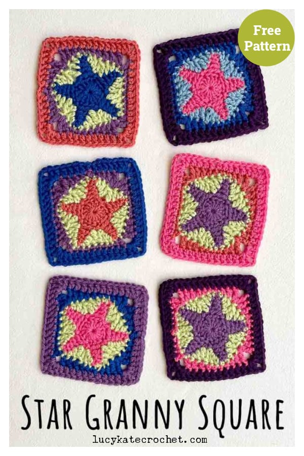 Star Granny Square Free Crochet Pattern