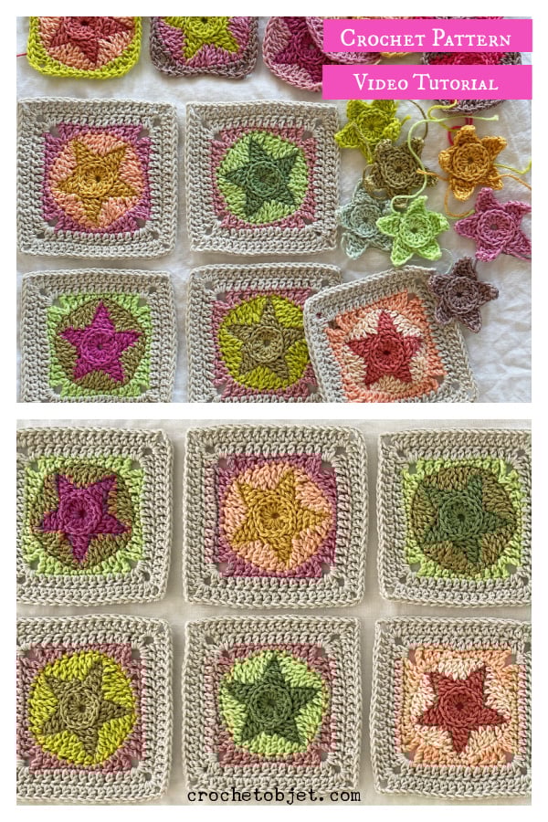 StarFish Granny Square Crochet Pattern and Video Tutorial