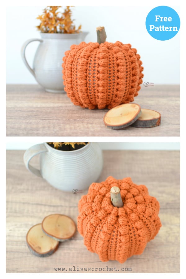 Bobble Stitch Pumpkin Free Crochet Pattern