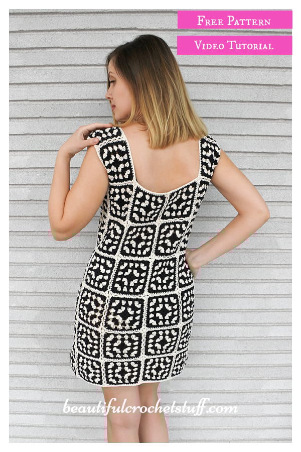 Granny Square Dress Free Crochet Pattern and Video Tutorial