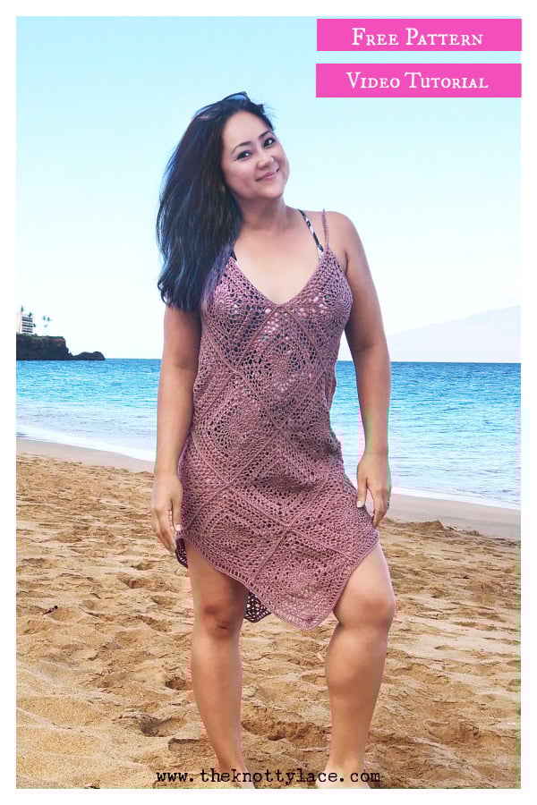 Granny Square Swimsuit Cover up Free Crochet Pattern and Video Tutorial
