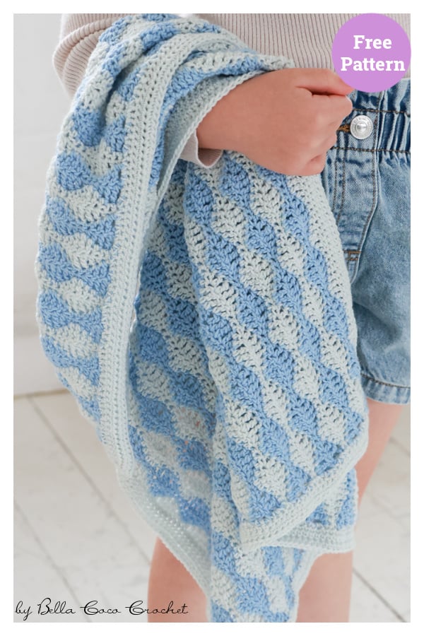 Little Waves Baby Blanket Free Crochet Pattern