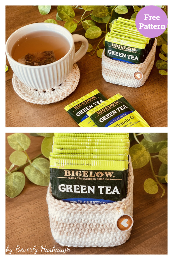 Mini-Teabag Caddy Free Crochet Pattern