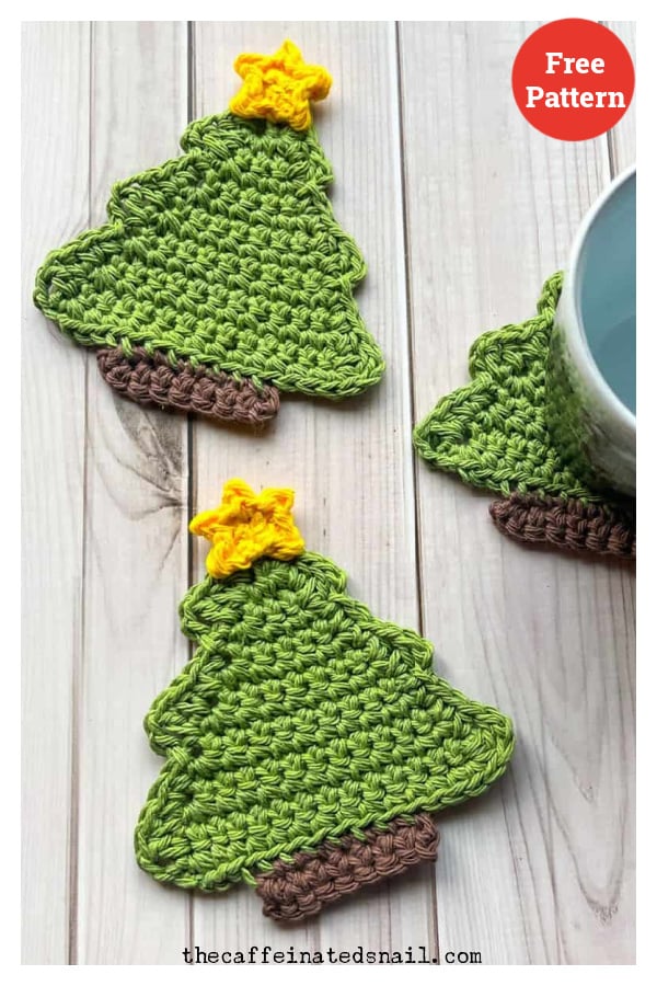 Christmas Tree Coaster Free Crochet Pattern