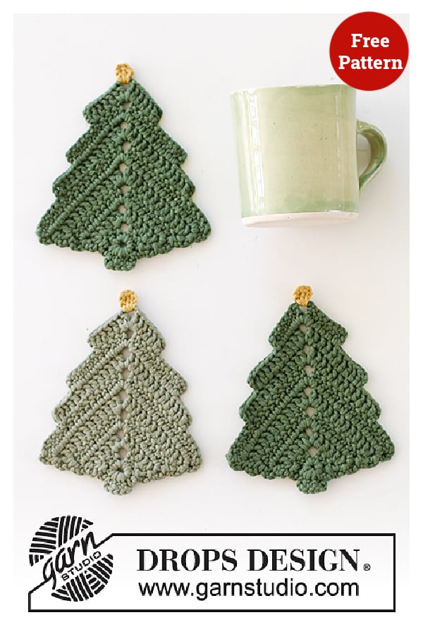 Christmas Tree Coasters Free Crochet Pattern