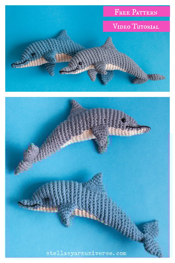 Delsa the Dolphin Amigurumi Free Crochet Pattern and Video Tutorial