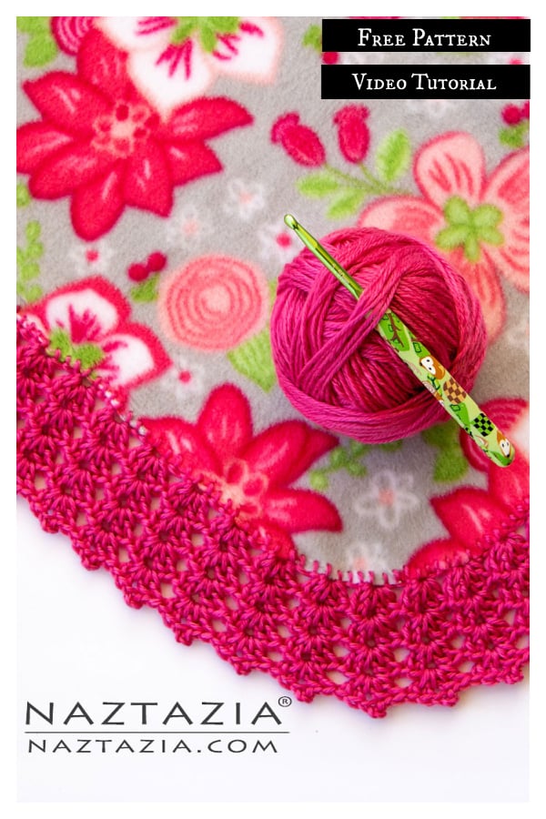 Edging on Blanket Fleece Free Crochet Pattern and Video Tutorial
