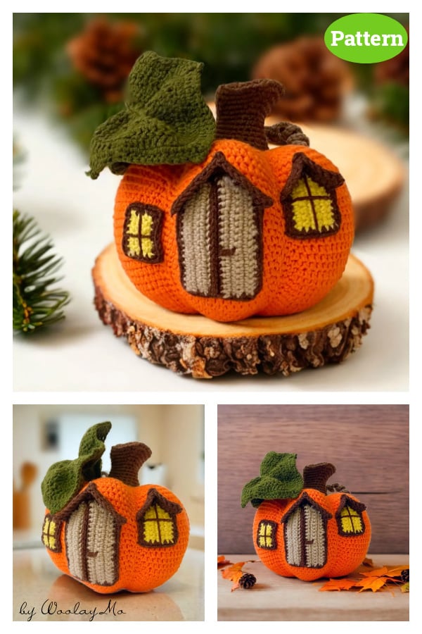 Fall Amigurumi Pumpkin House Crochet Pattern