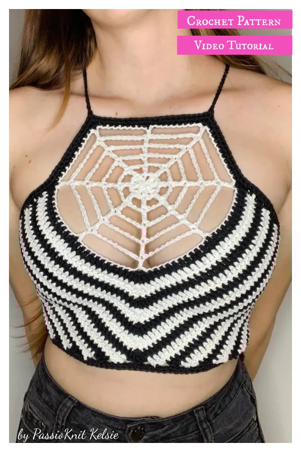 Spiderweb Halter Top Crochet Pattern and Video Tutorial