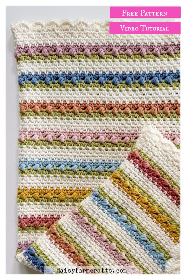 Tulip Meadows Baby Blanket Free Crochet Pattern and Video Tutorial