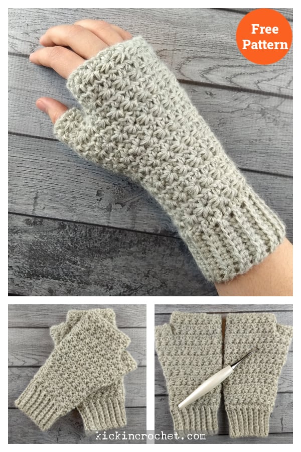 Stella Fingerless Gloves Free Crochet Pattern