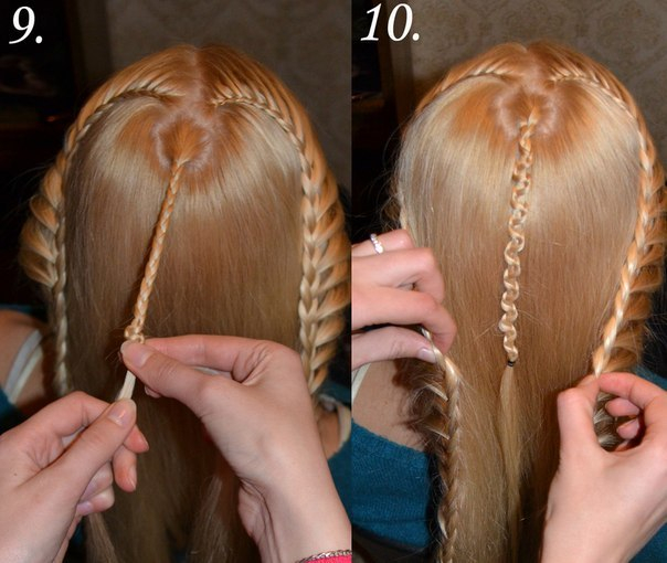 DIY Heart Shaped French Braids Hairstyle