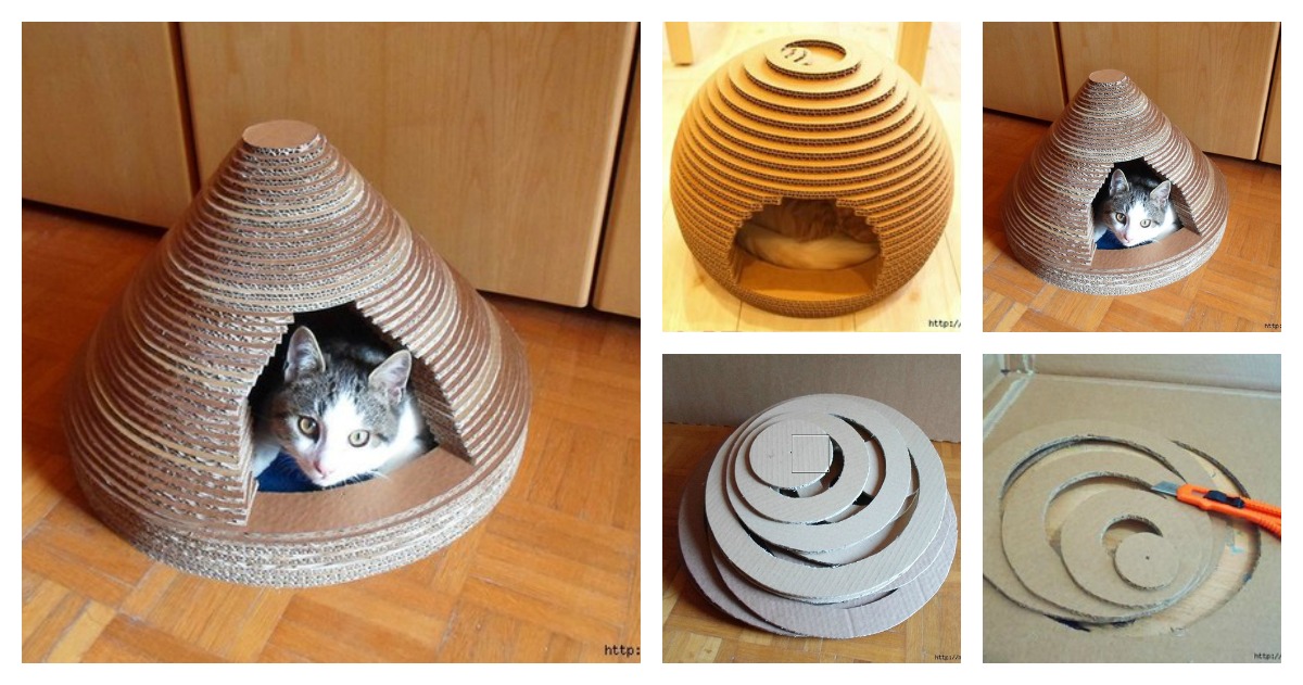 how to use cardboard make cat's house