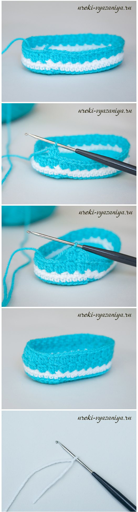 DIY Crocodile Stitch Baby Booties #Crochet #Baby #Booties