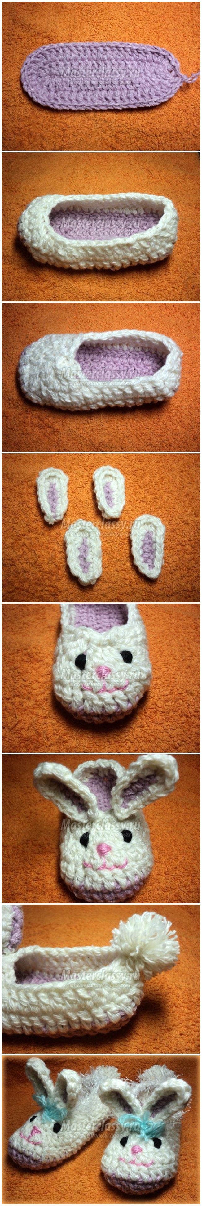 DIY Cute Crochet Baby Bunnies Slippers