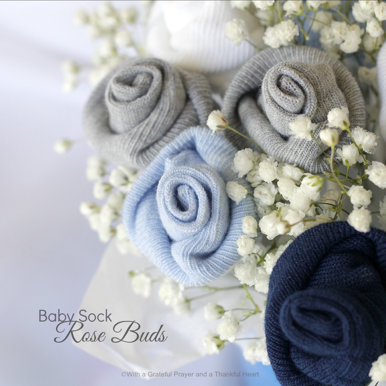 DIY Baby Socks Rose Flower Bouquet