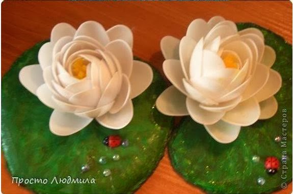 How to DIY Waterlily Flower from Plastic Spoon