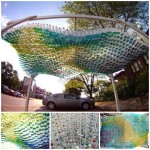 Colorful-parking-canopy-recycled-plastic-bottles-i