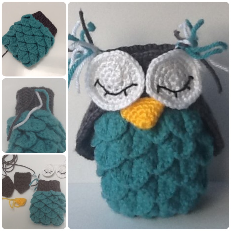 DIY Crochet Owl in Crocodile Stitch with Free Pattern