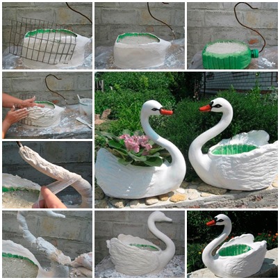 How to DIY Recycled Plastic Bottle Swan Pot Planter