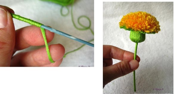 Craft Pretty Yarn Dandelions for Your Home