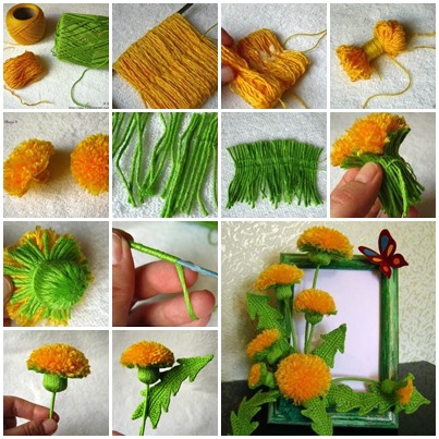 Craft Pretty Yarn Dandelions for Your Home