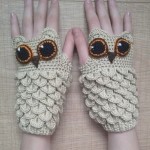 crocodile stitch owl hand warmer