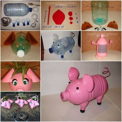 How to DIY Make Plastic Bottle Piggy Planter