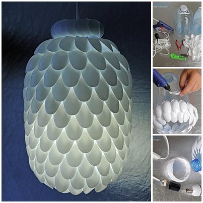 How to DIY Lamp from Plastic Spoons