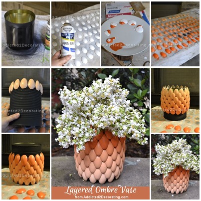 DIY Ombre Vase With Plastic Spoons