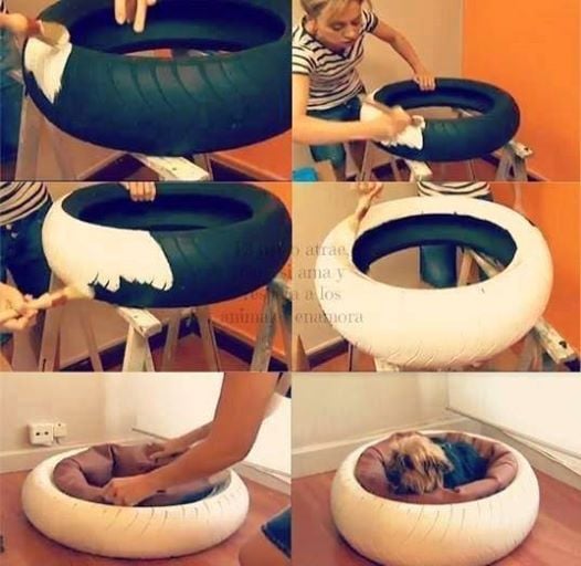 DIY How to Make a Pet Bed with Tire