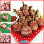 Bacon wrapped chicken lollipops