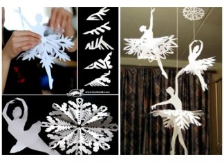 DIY Paper Snowflake Ballerinas for Room Decoration