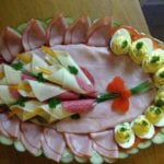 cold meat and deviled egg platter