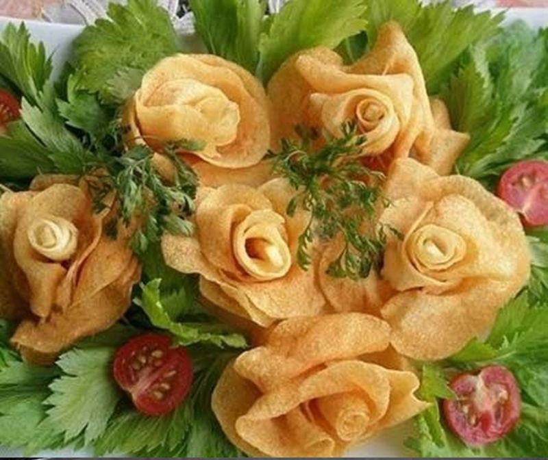 DIY Amazing Creative Fry Rose Potatoes