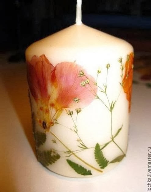 DIY Dried Flowers Decorated Candles