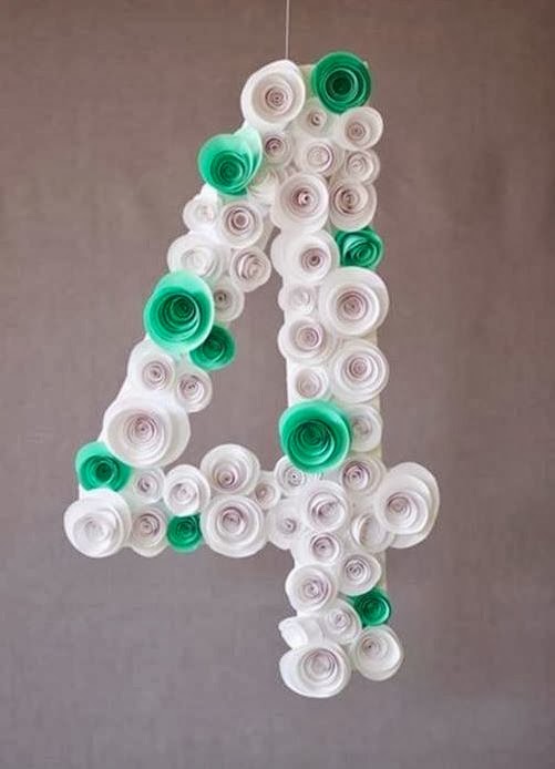 DIY Paper Spiral Rose and Decoration -number