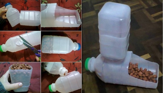 DIY Plastic Bottle Pet Feeder
