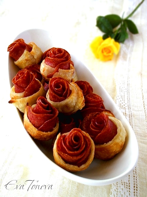 DIY Puff Pastry and Sausage Roses