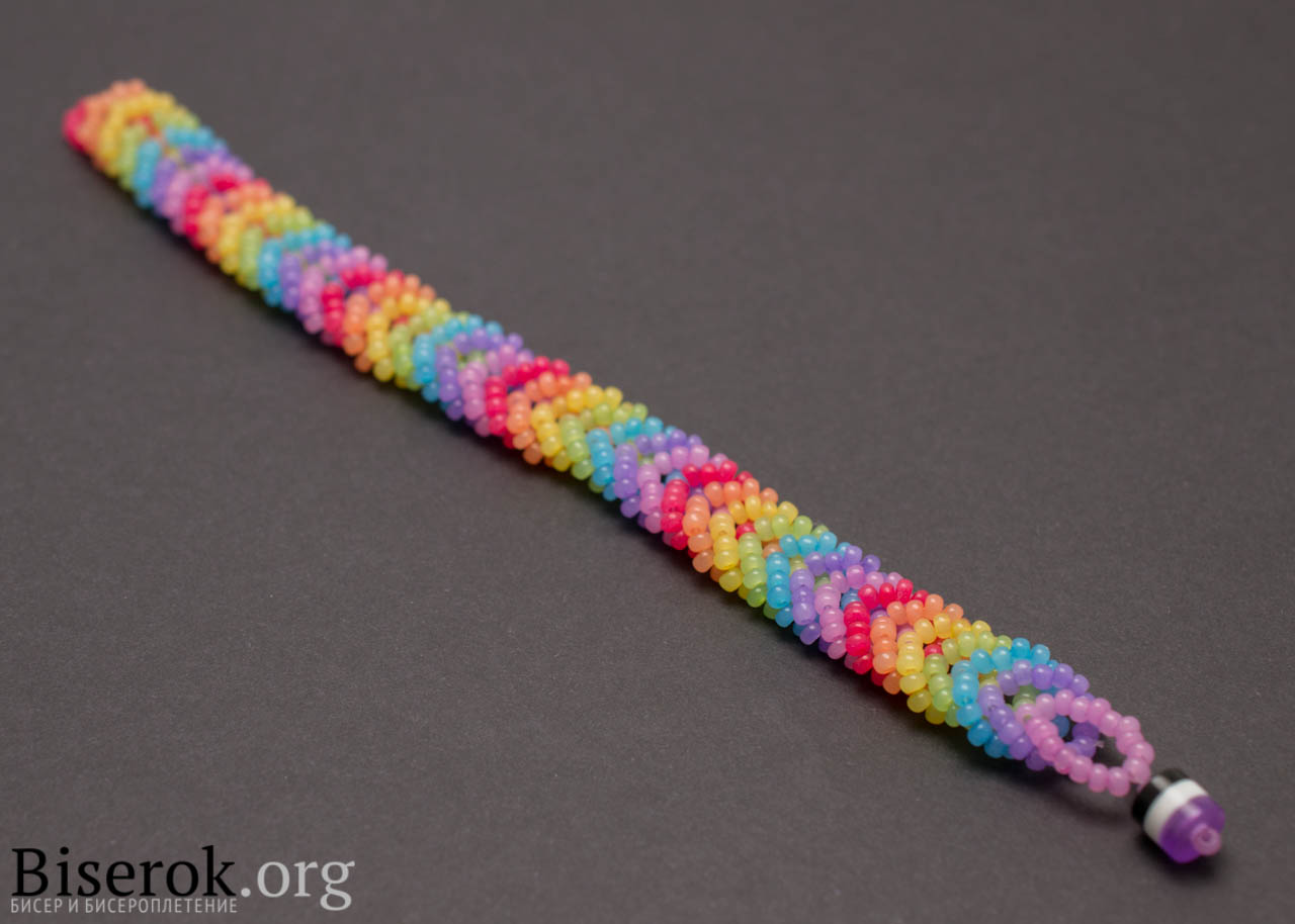 diy-rainbow-color-woven-beaded-bracelet07