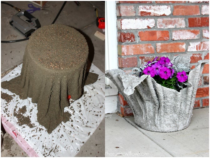 How To Make Cement Garden Planters Remodelaholic Diy Cement Planters And Garden Globes 