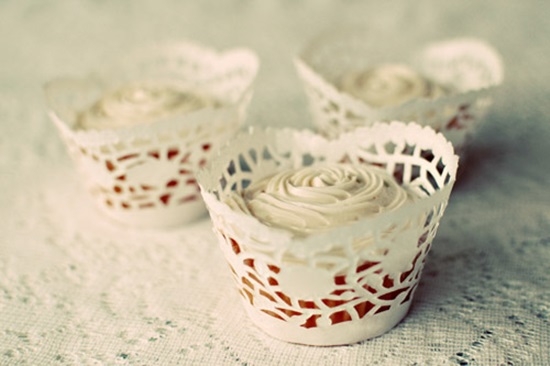 Paper doily cupcake wrappers