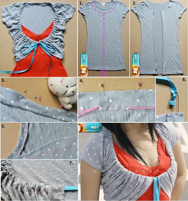 DIY Make Cute Bolero from an Old T-shirt