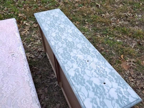 DIY Fefurbish Old Furniture with Lace and Spray Paint