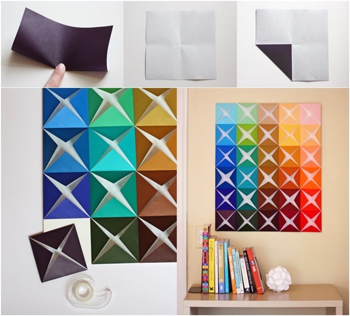 diy-easy-folded-paper-wall-art