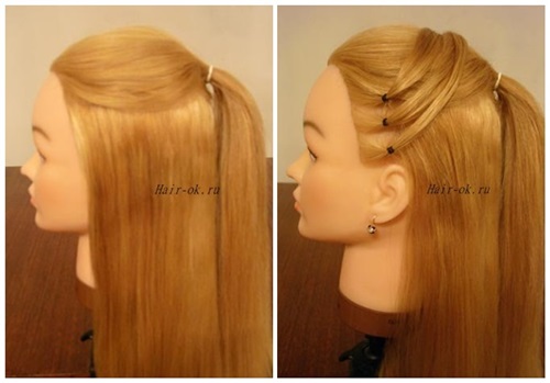 DIY High Ponytail with Side Mesh Hairstyle